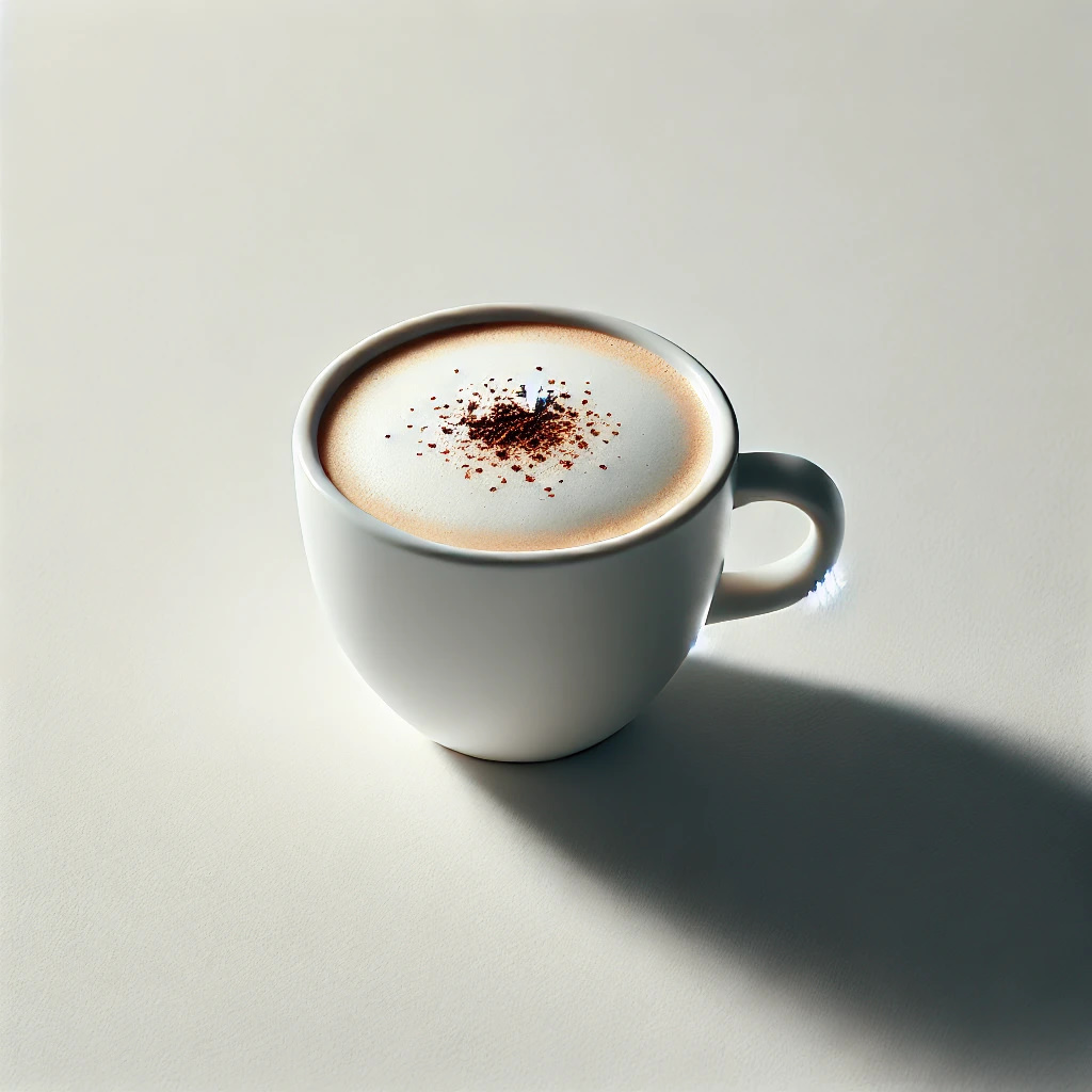 single cup of coffee on a clean background. This is an AI generated image.