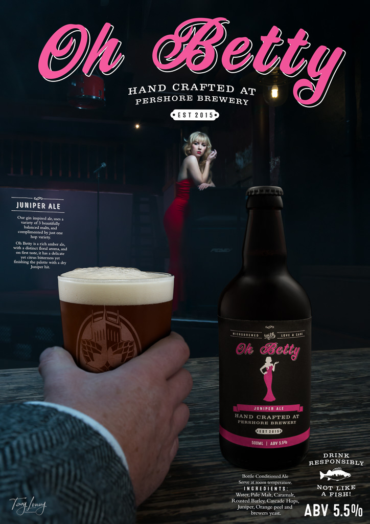 Oh Betty hand crafted beer advertising poster