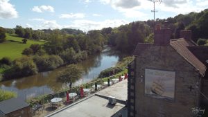 River Severn at Highley showing the Ship Inn